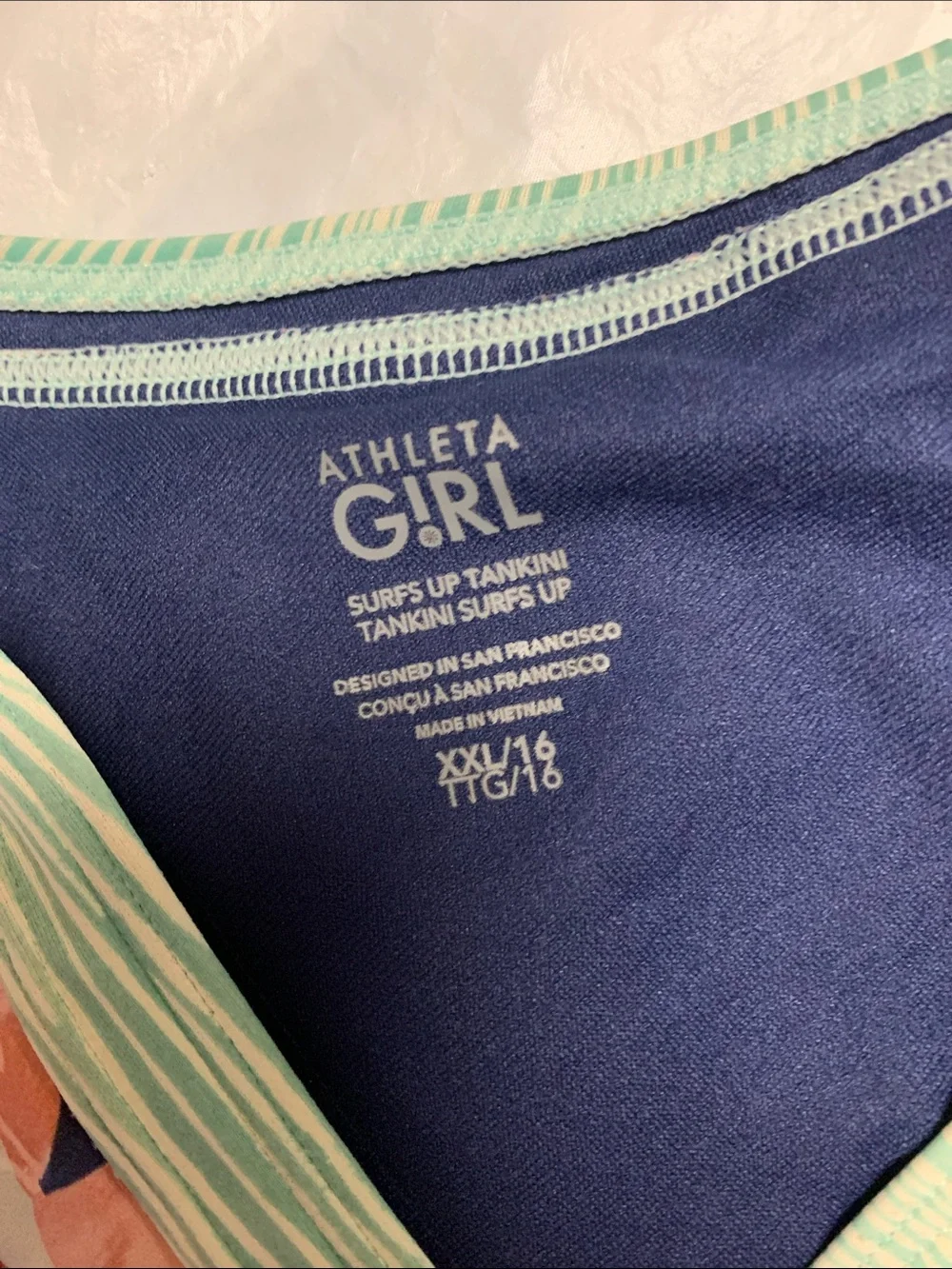 Athleta Girl Surfs Up Tankini Floral Print Swimsuit Size 16